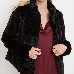 Maurices Black Faux Fur Jacket